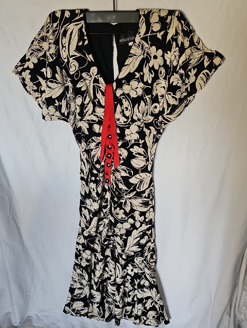 Vintage BARBARA.BARBARA Floral Fishtail Midi Dress - Summer Outfit